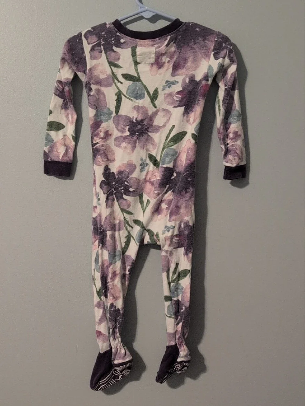 Baby Girls 3-Pack Floral & Moon Zip Pajama Sleepers - Purple, Peach, Blue